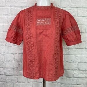 Universal Thread Women's Puff Elbow Sleeve Eyelet Blouse